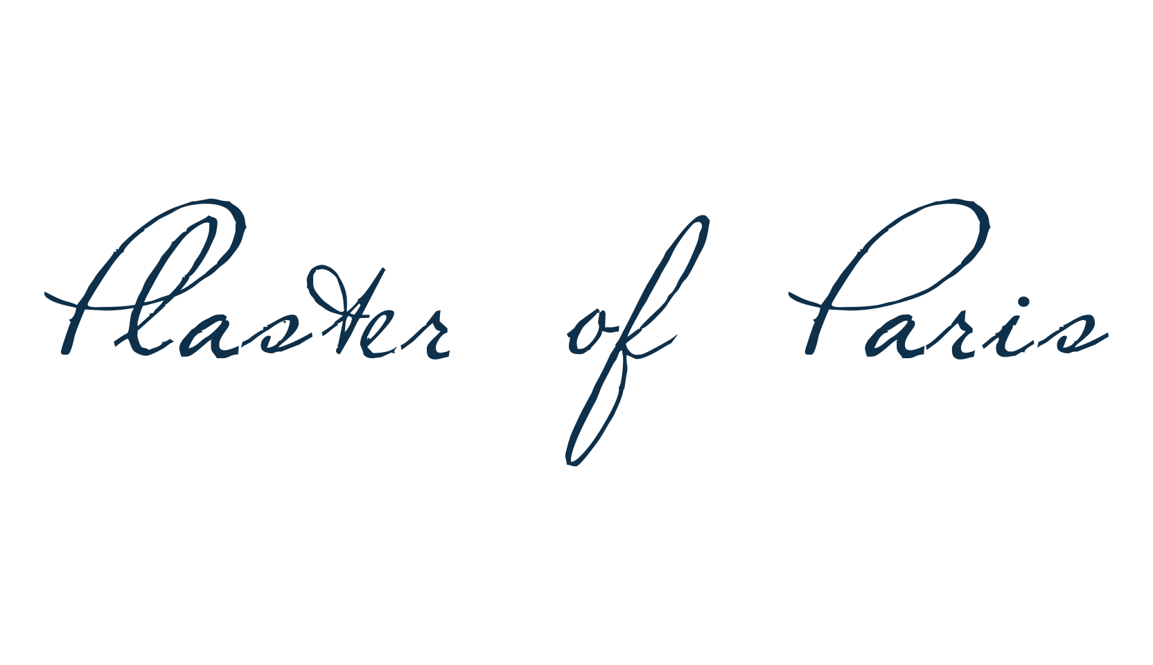 Plaster of Paris, script calligraphy fancy decorative font preview