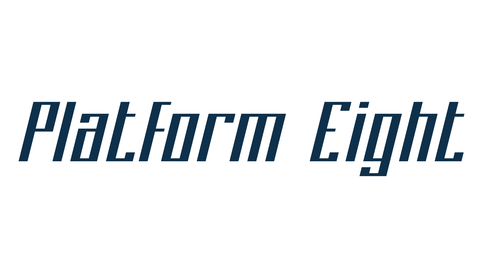 Platform Eight, techno square sci-fi font preview