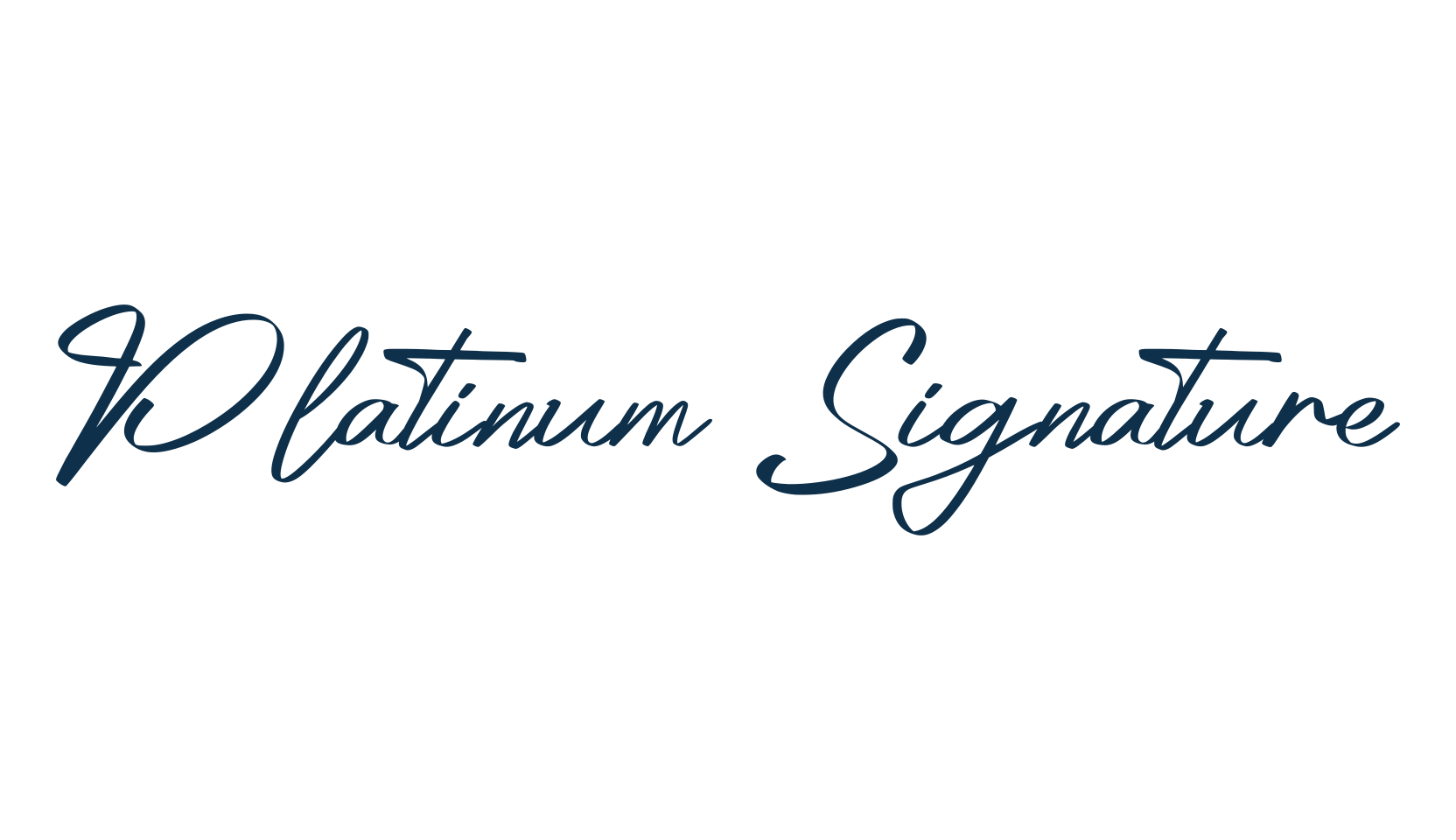 Platinum Signature, script handwritten fancy decorative calligraphy font preview