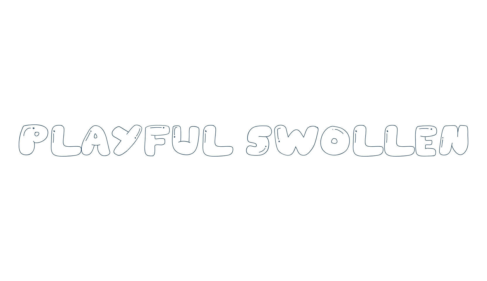 Playful Swollen, fancy cartoon decorative font preview