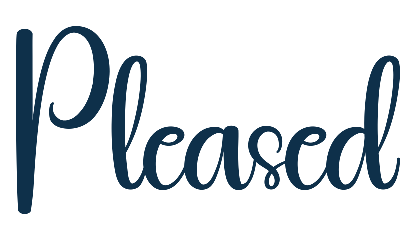 Pleased, handwriting font preview