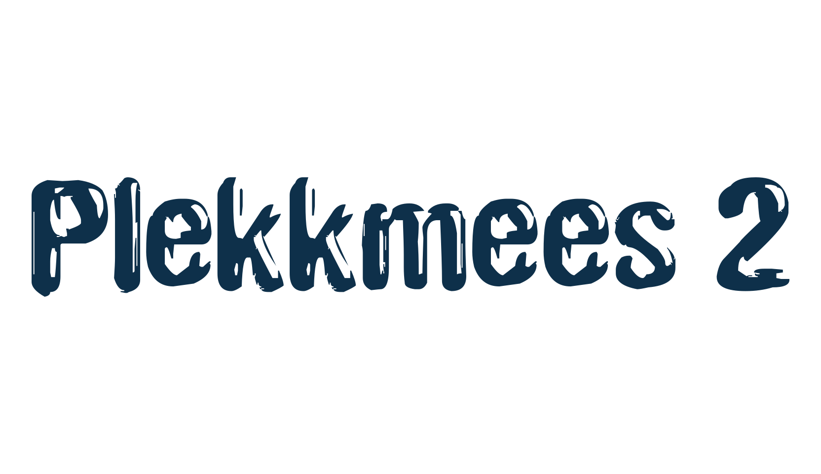Plekkmees 2, fancy eroded decorative font preview