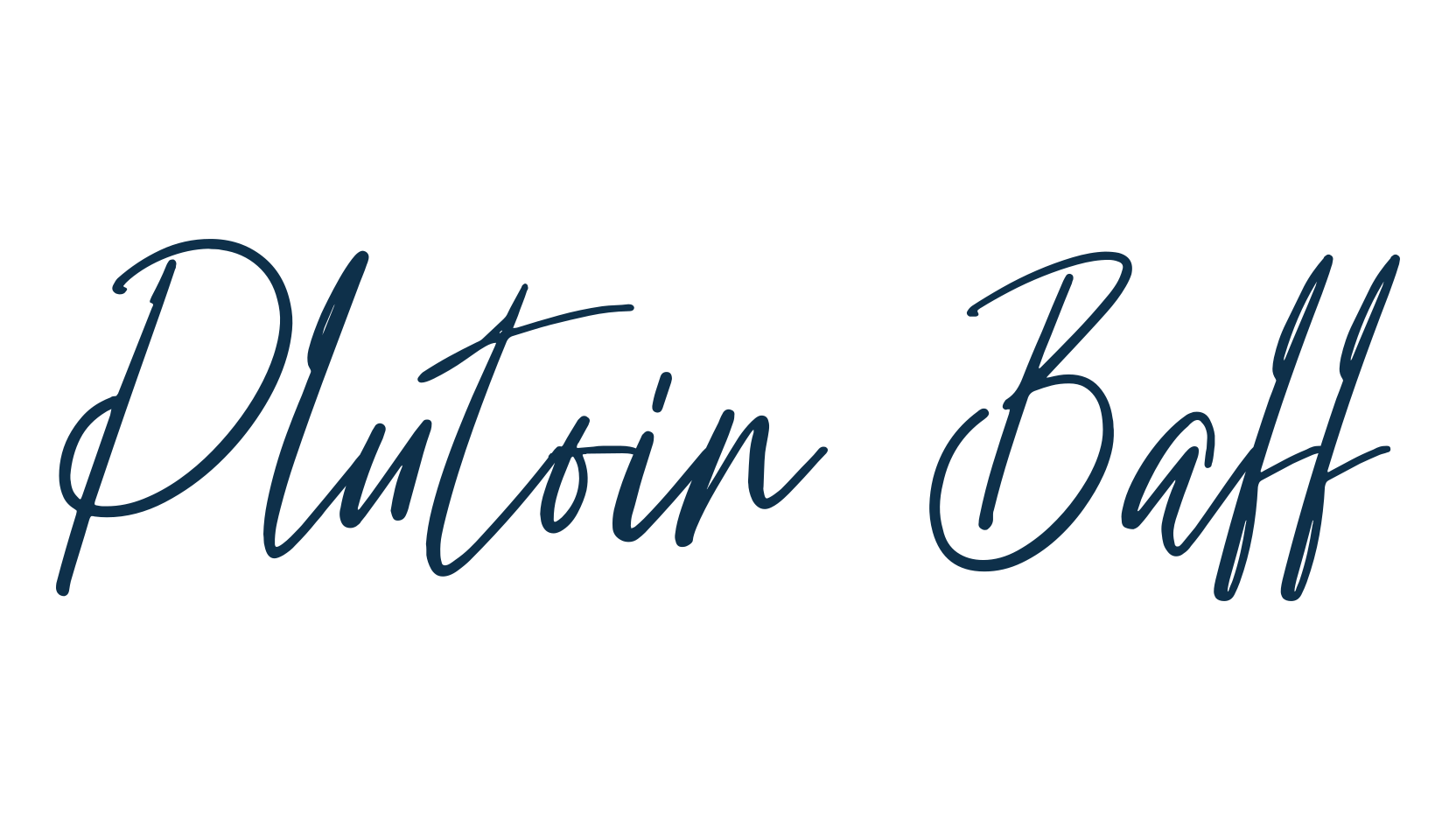 Plutoin Baff, handwriting font preview