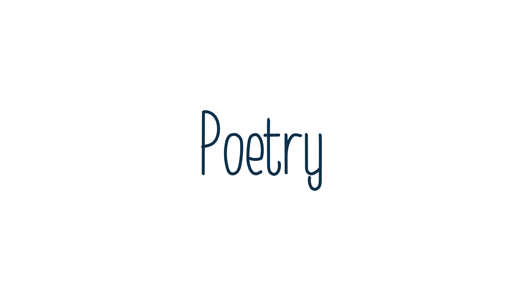 Poetry, handwriting font preview