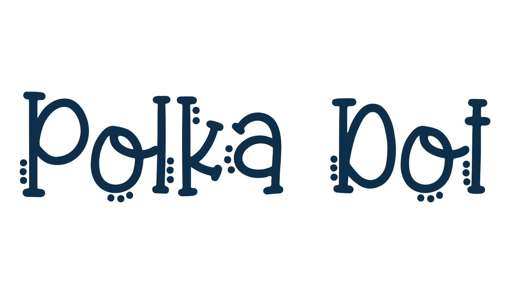 Polka Dot, fancy decorative font preview