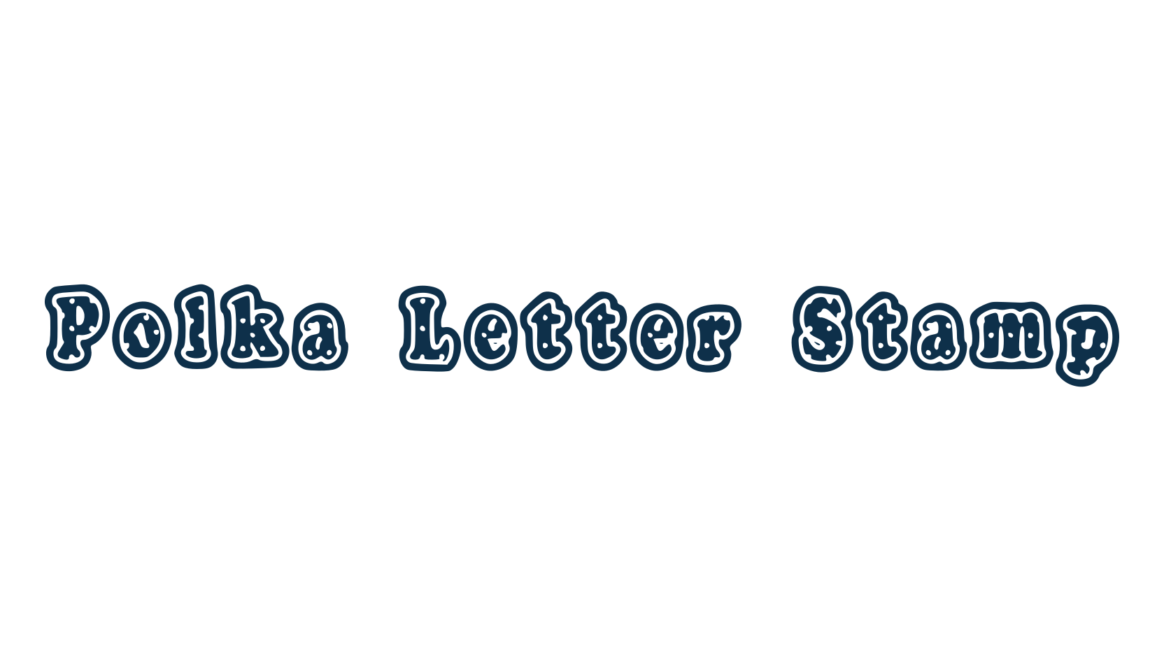Polka Letter Stamp, fancy decorative font preview