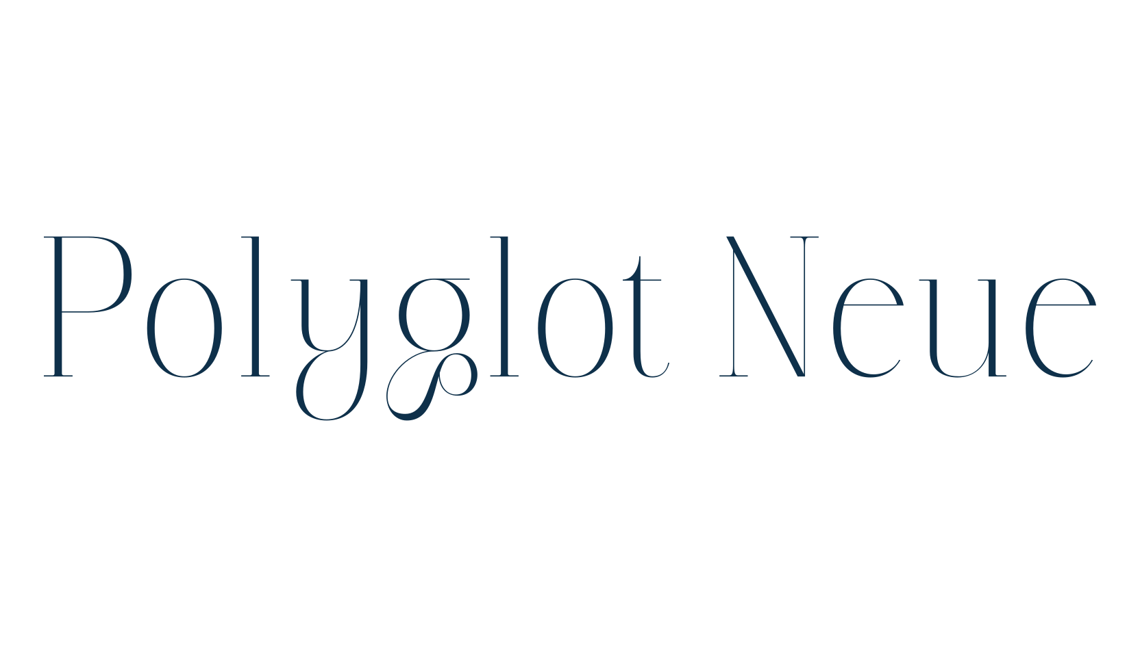 Polyglot Neue, basic serif font preview