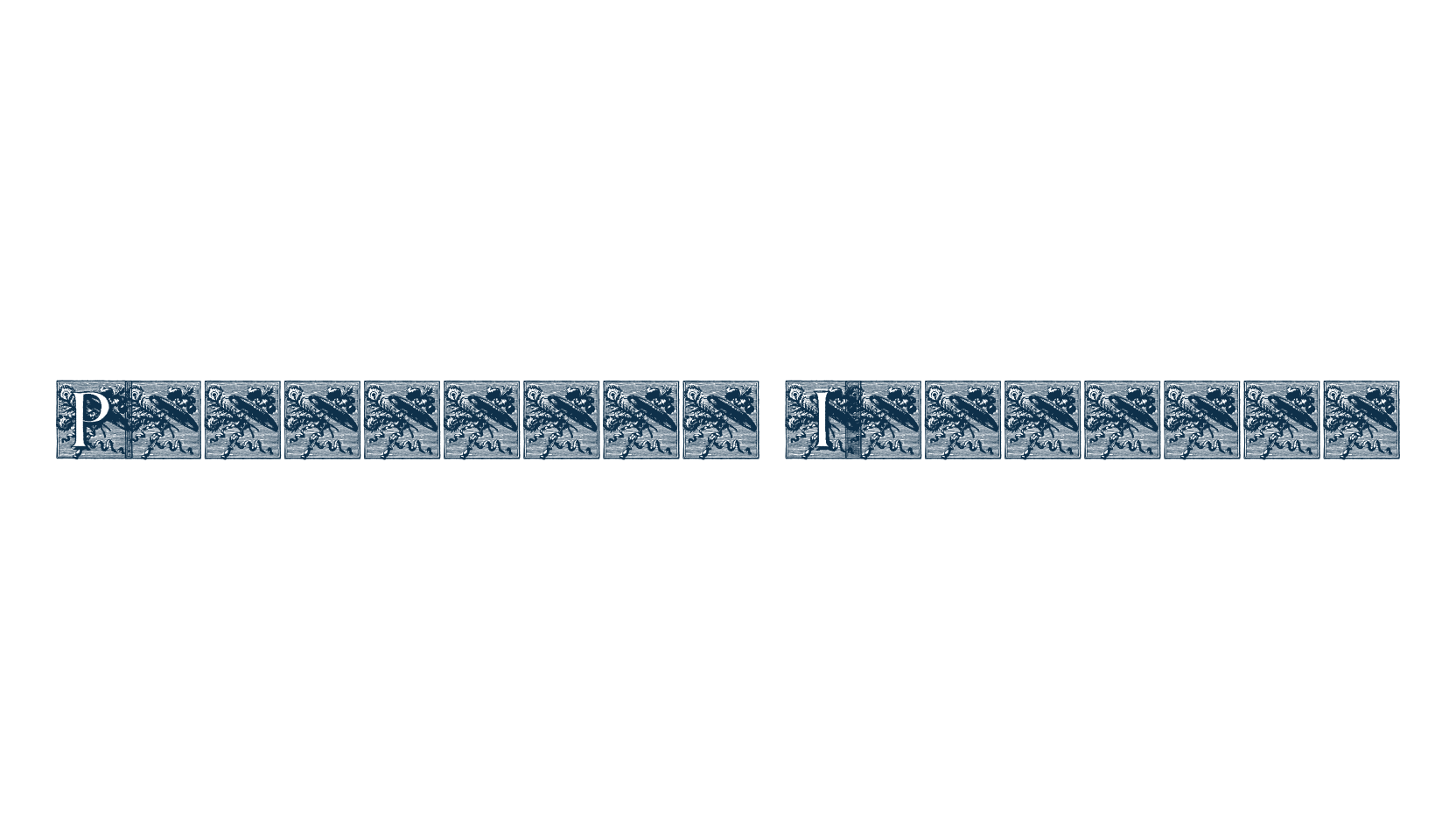 Pompadour Initials, initials font preview