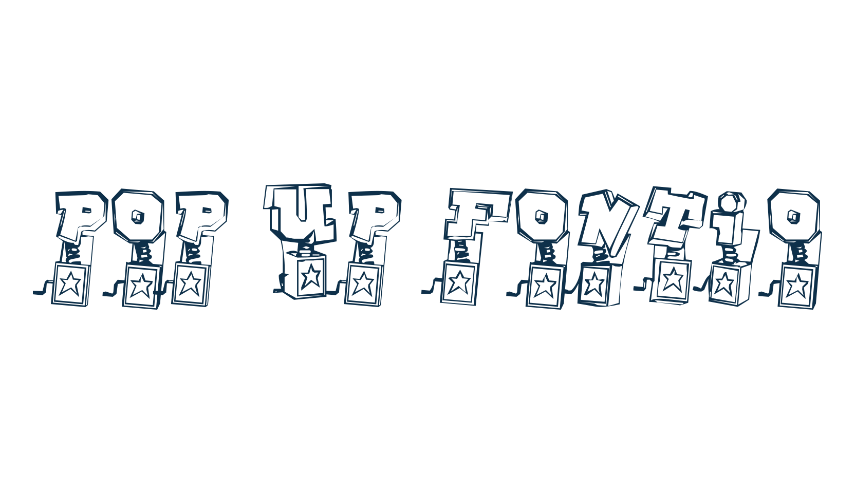 Pop Up Fontio, fancy decorative font preview