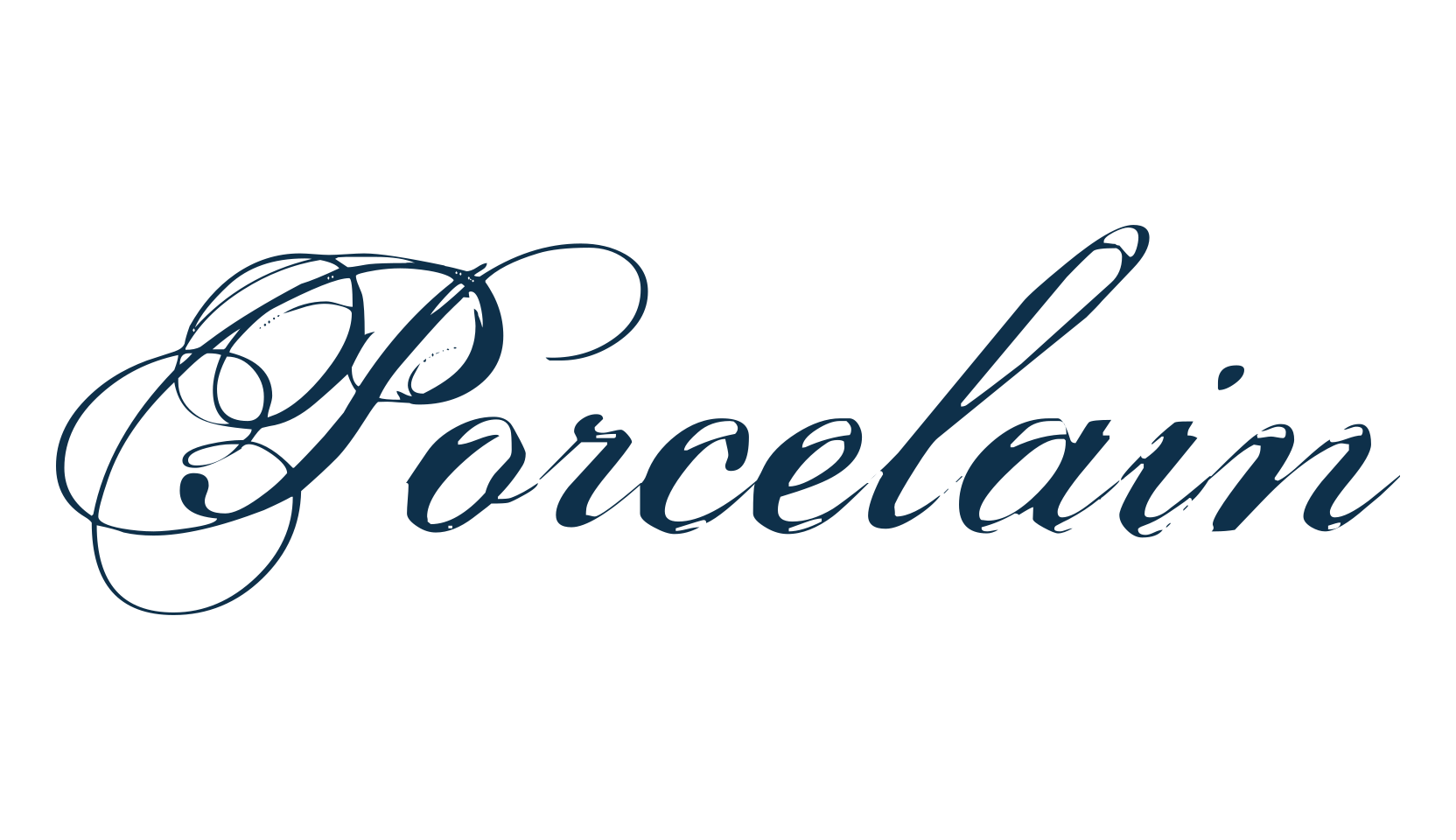 Porcelain, calligraphy font preview