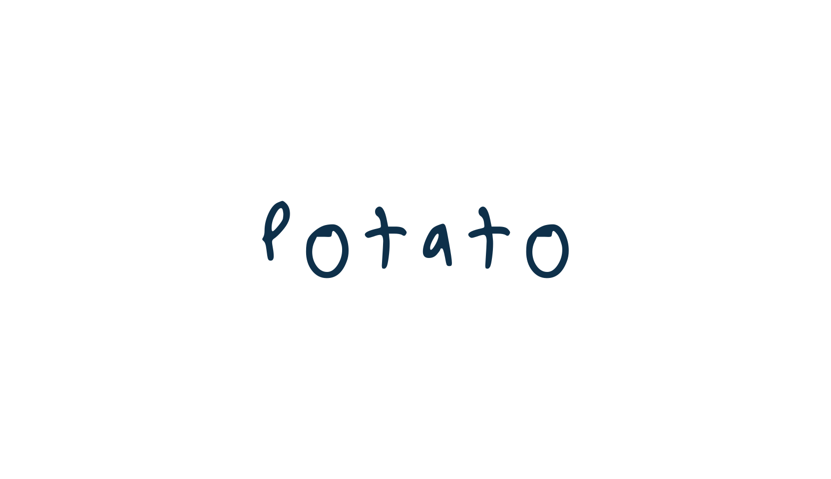 Potato, script handwritten fancy decorative calligraphy font preview