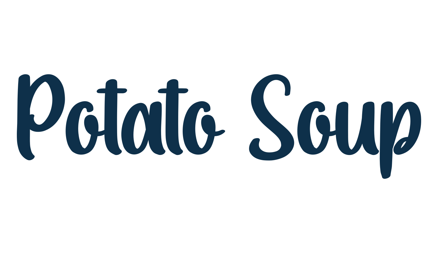 Potato Soup, fancy various decorative script calligraphy font preview