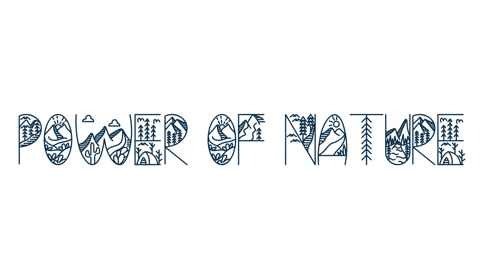 Power Of Nature, decorative font preview