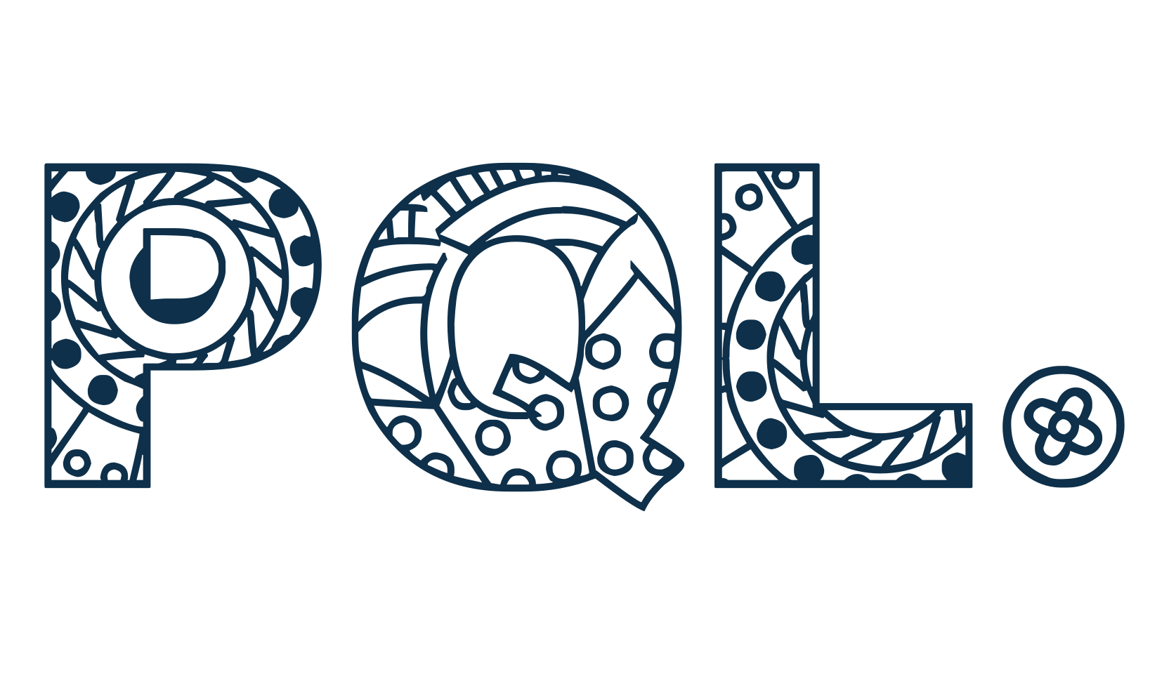 PQL., fancy decorative font preview
