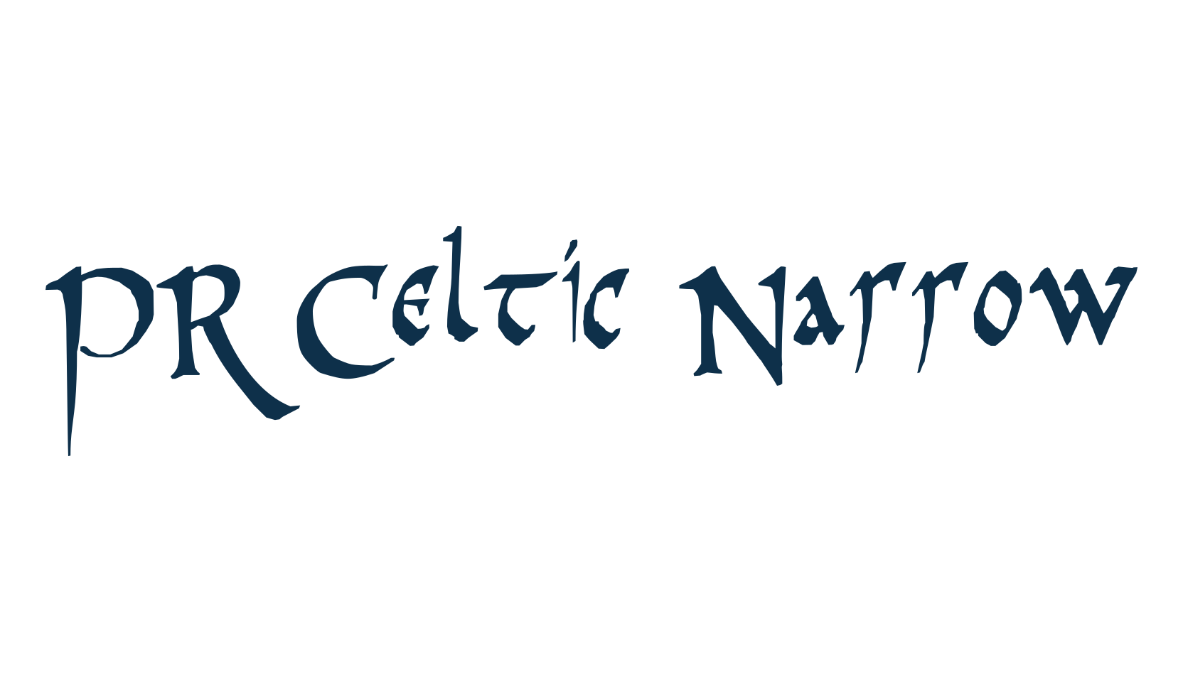 PR Celtic Narrow, celtic font preview