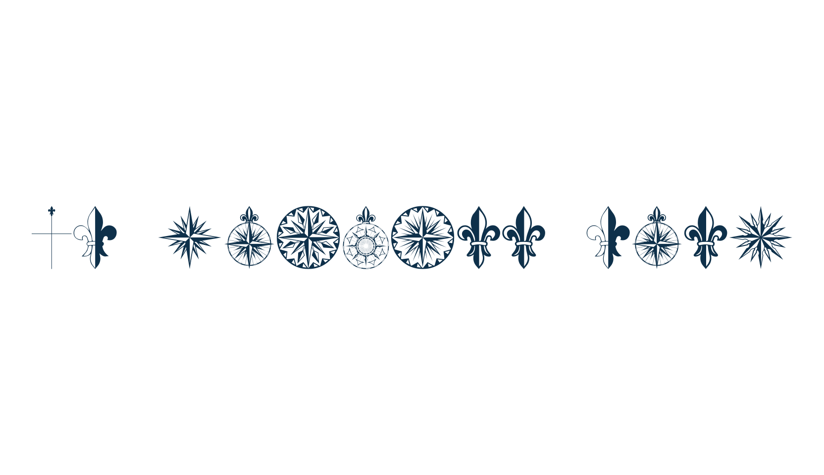 PR Compass Rose, display market font preview