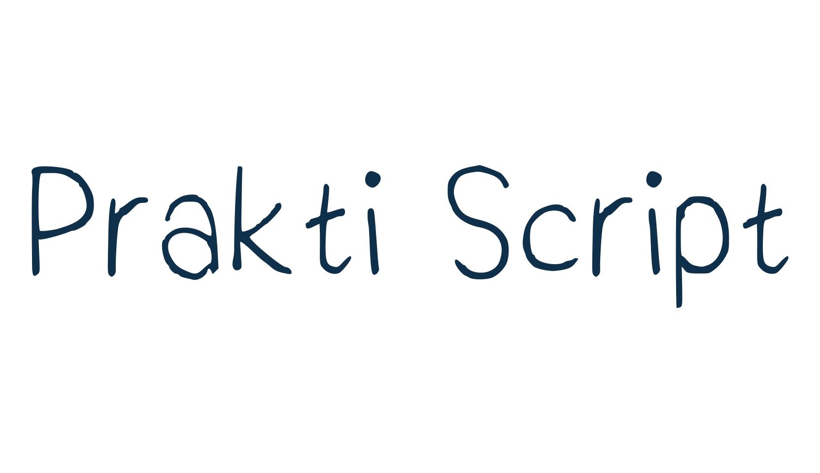 Prakti Script, handwriting font preview