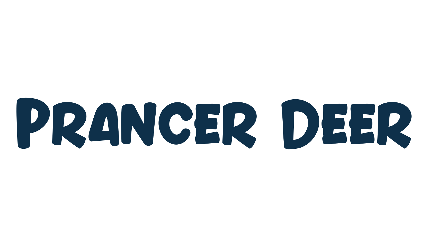 Prancer Deer, fancy cartoon decorative font preview