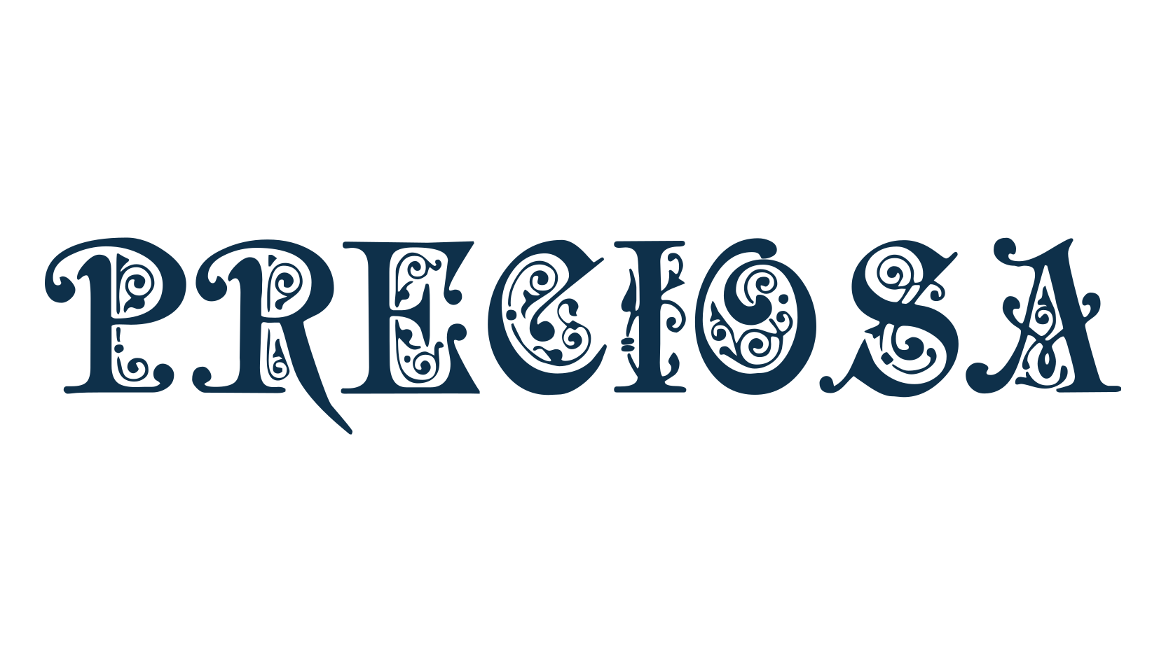 Preciosa, fancy initials decorative font preview