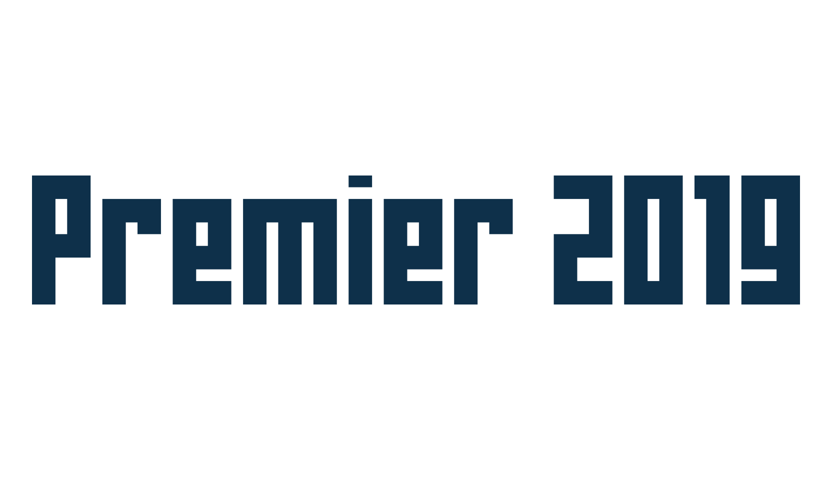 Premier 2019, techno square sci-fi font preview