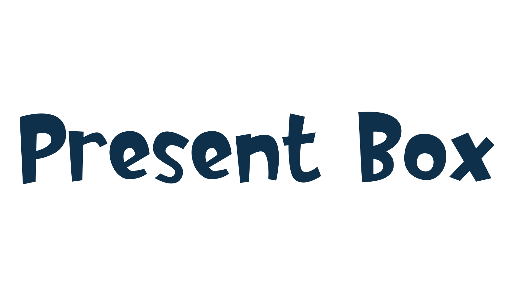 Present Box, cartoon font preview