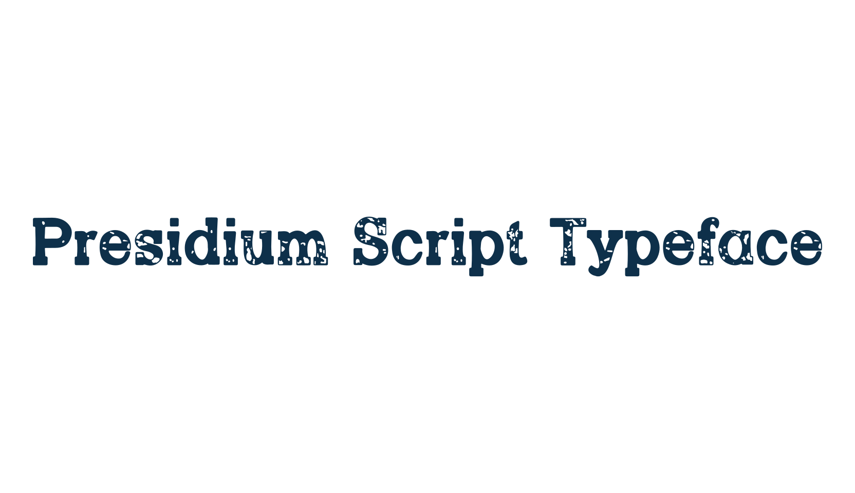 Presidium Script Typeface, eroded font preview