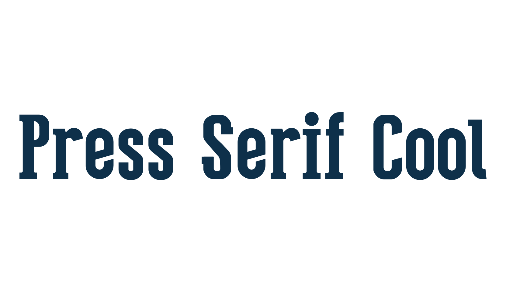 Press Serif Cool, basic serif font preview