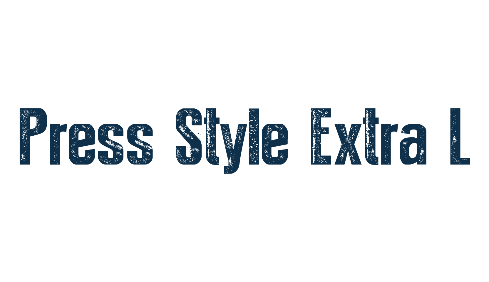 Press Style Extra L, fancy eroded decorative font preview