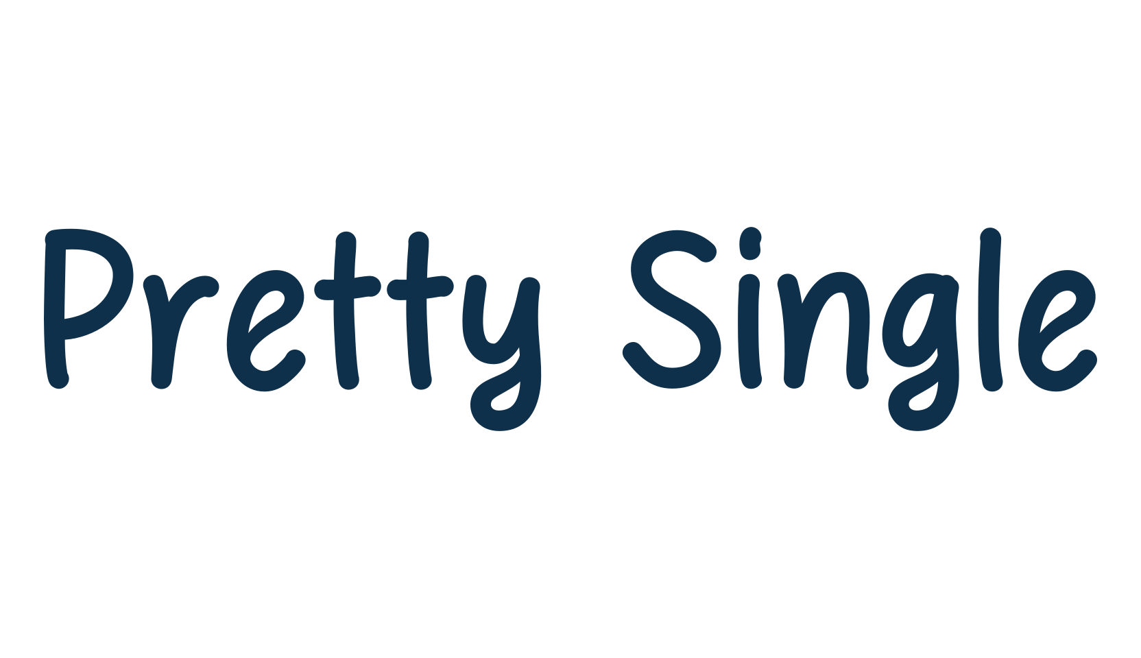 Pretty Single, handwriting font preview