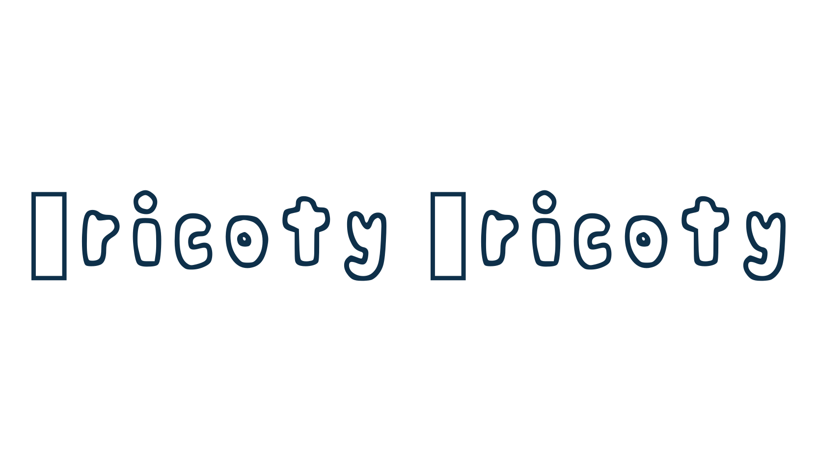 Pricoty Pricoty, fancy cartoon decorative font preview