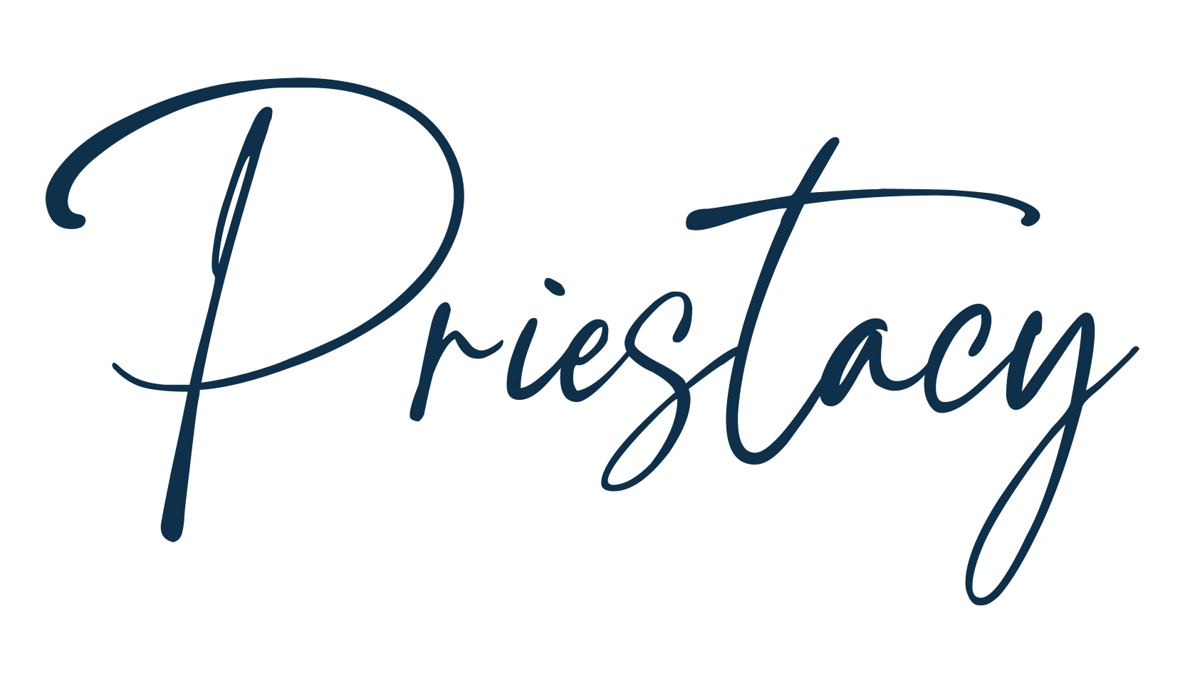 Priestacy, script handwritten fancy decorative calligraphy font preview