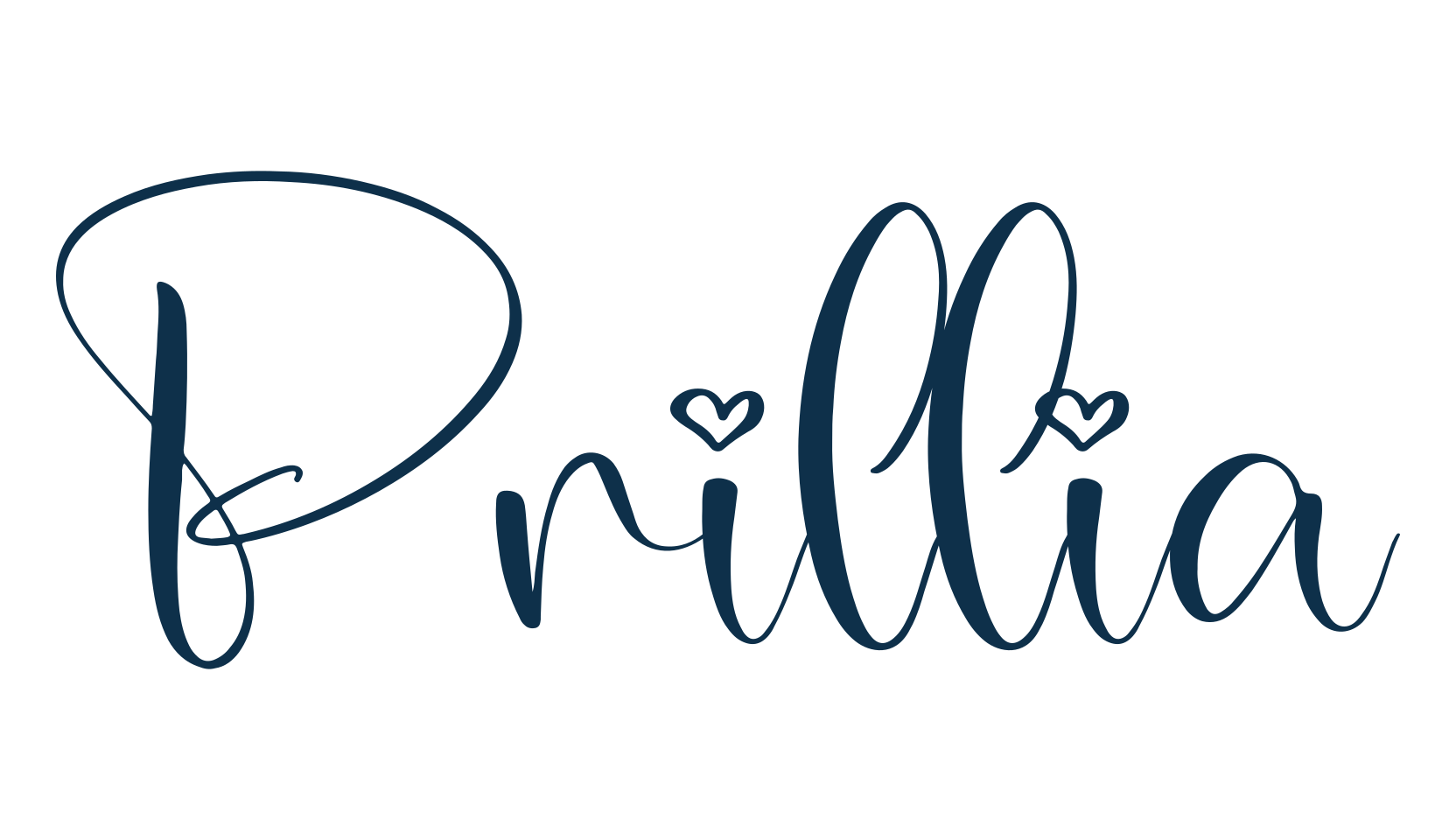 Prillia, script calligraphy fancy decorative font preview