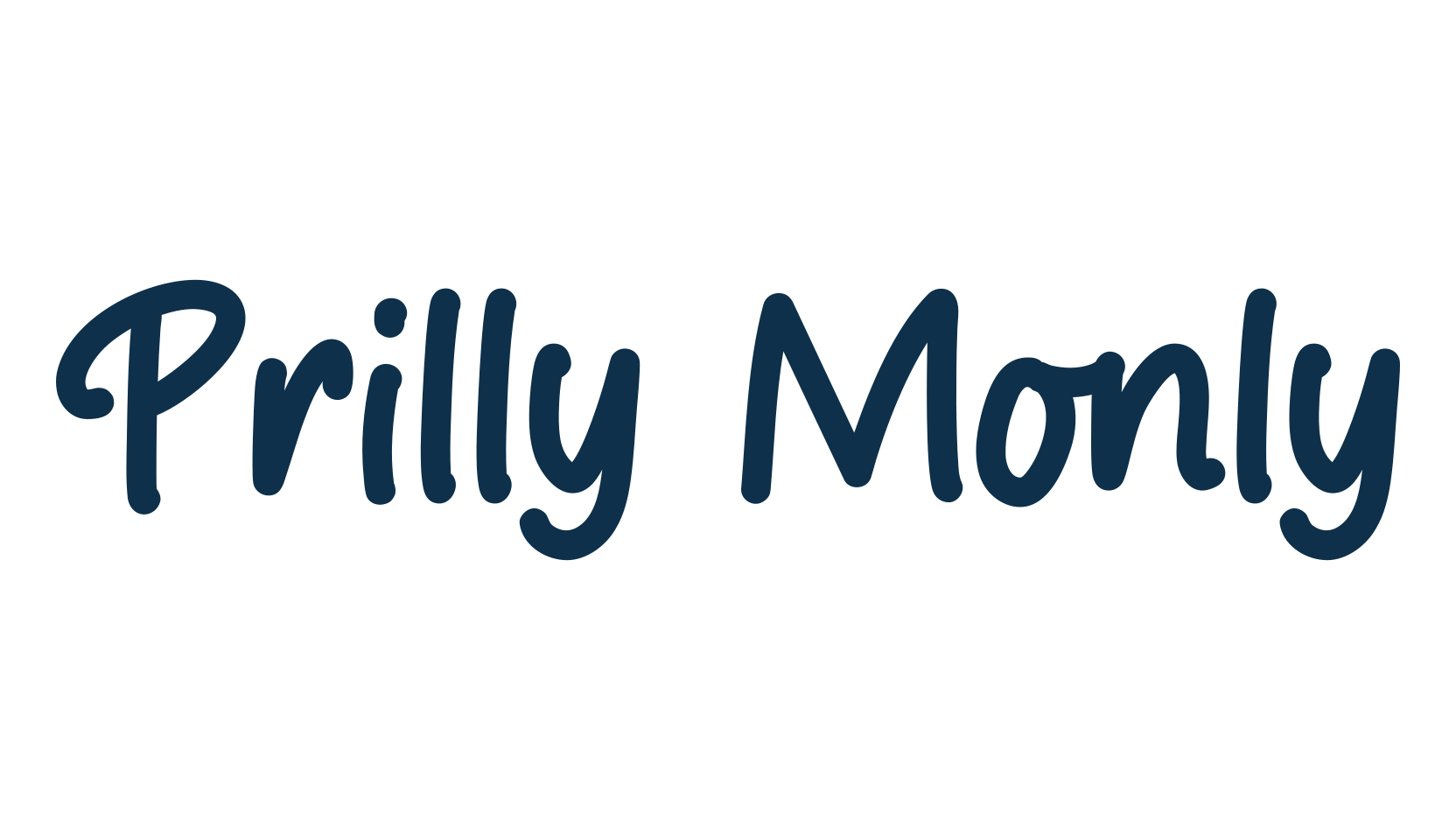 Prilly Monly, script handwritten fancy decorative calligraphy font preview