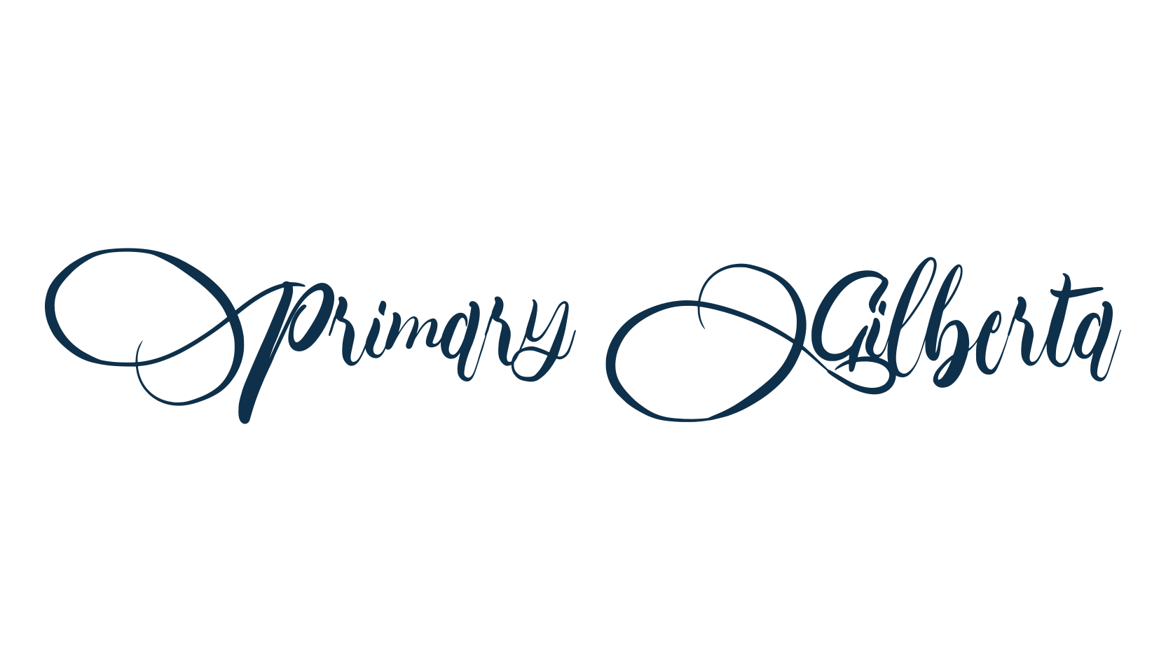 Primary Gilberta, script calligraphy fancy decorative font preview