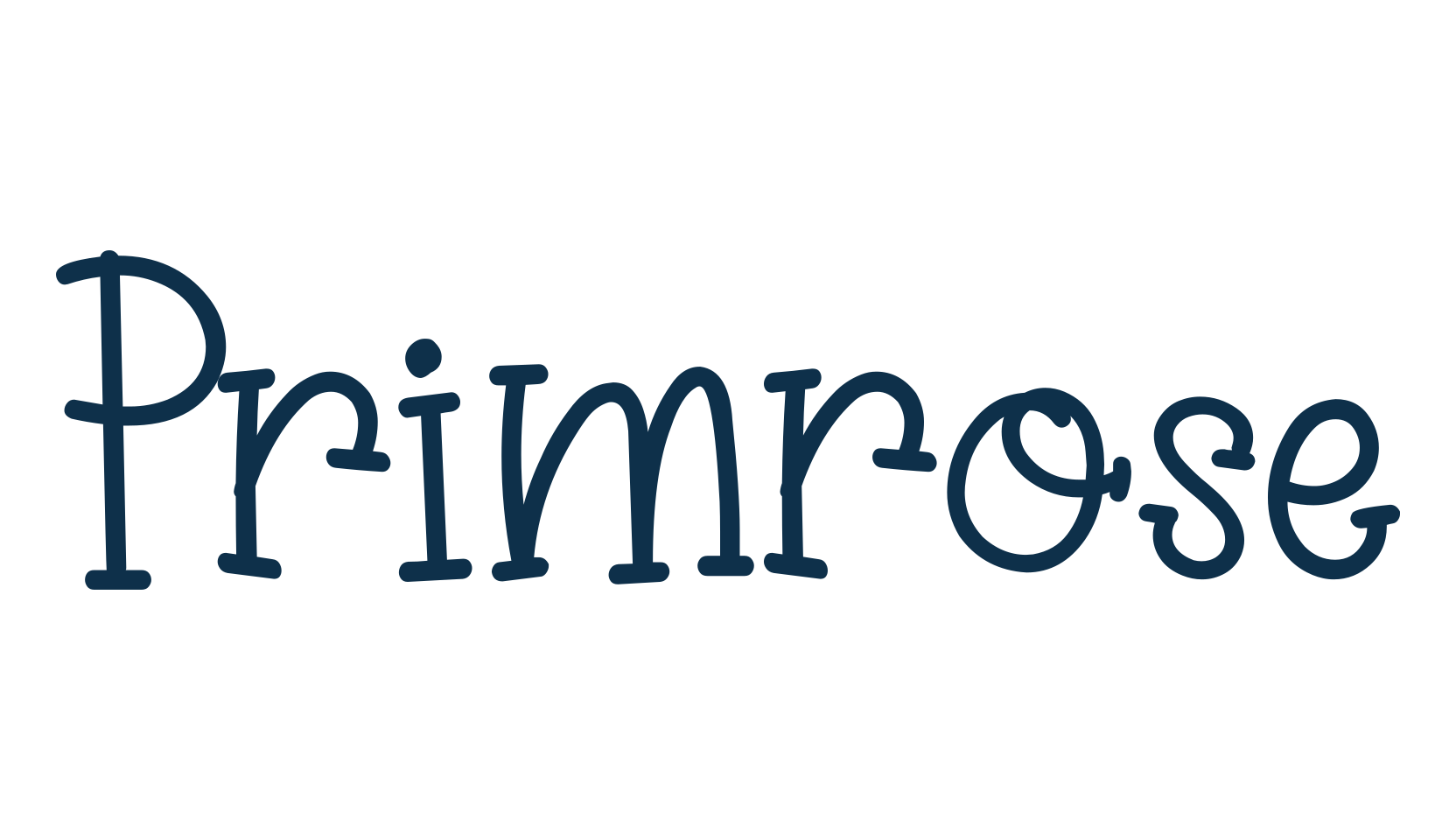 Primrose, fancy cartoon decorative font preview