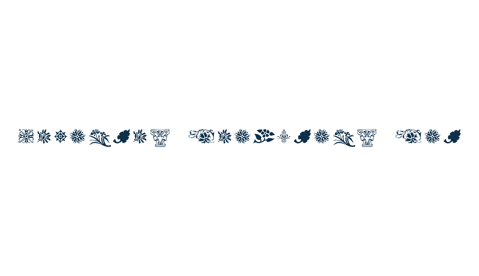 Printers Ornaments One, fancy decorative font preview