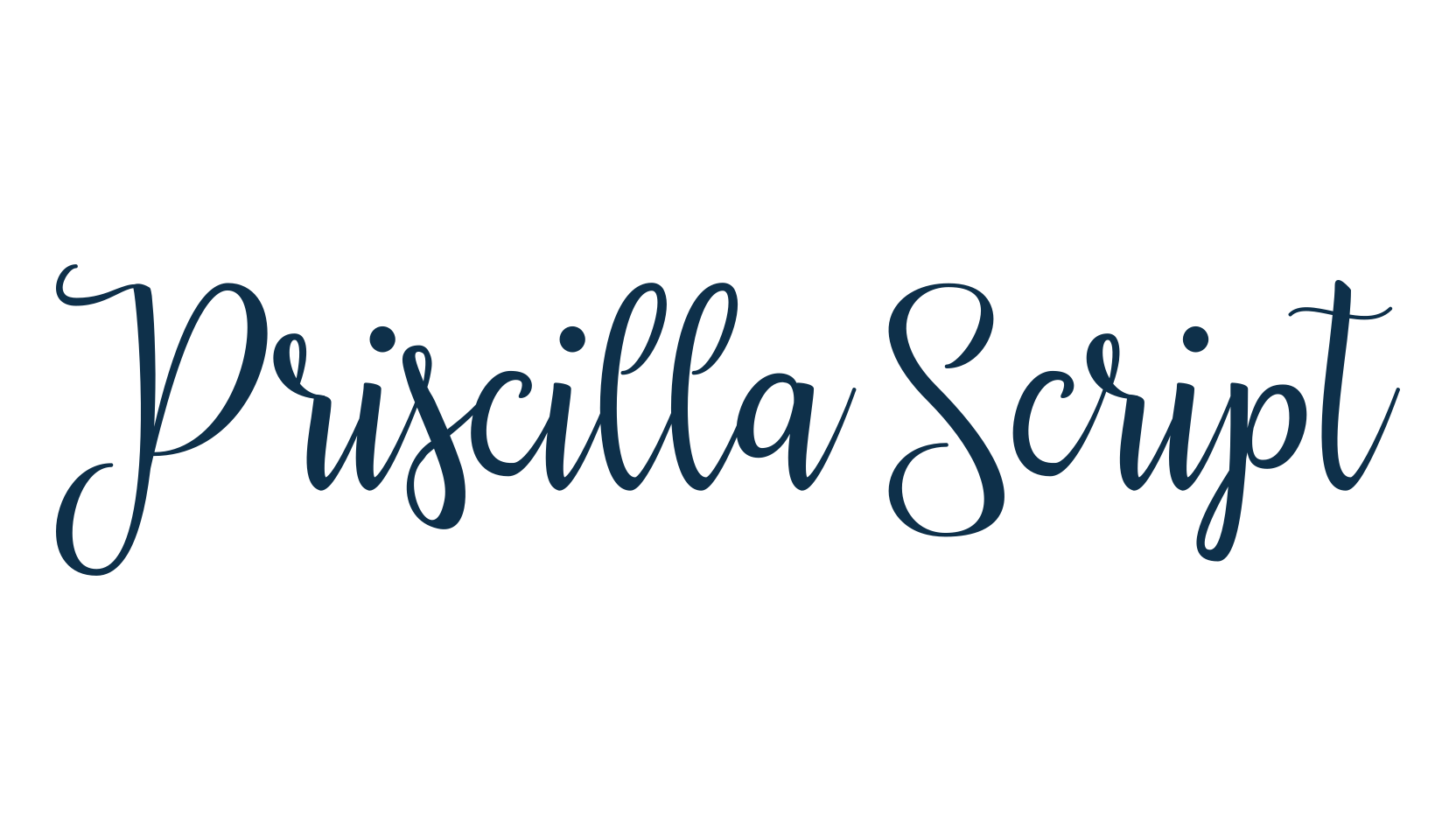 Priscilla Script, various font preview