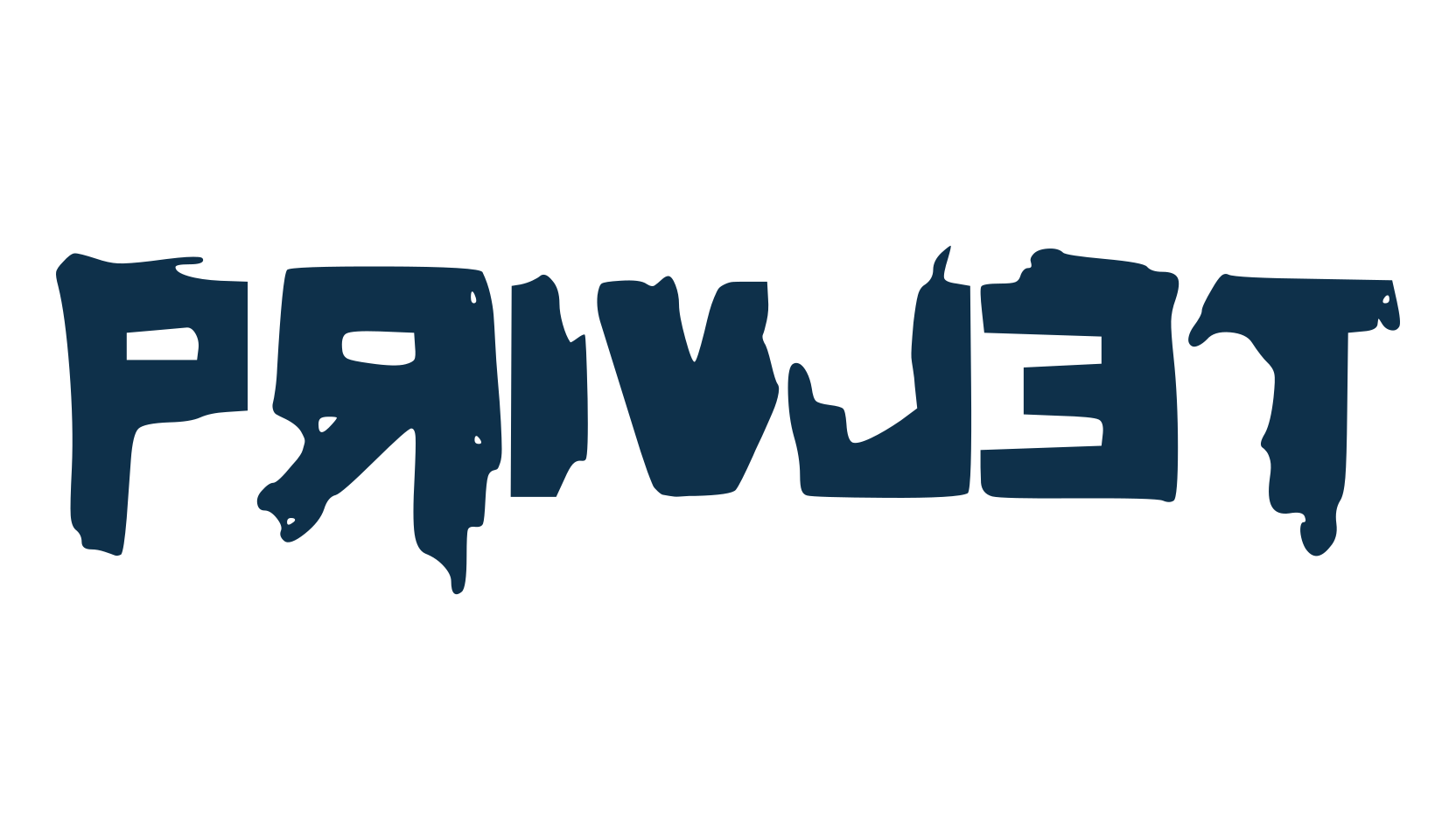 Privjet, eroded font preview