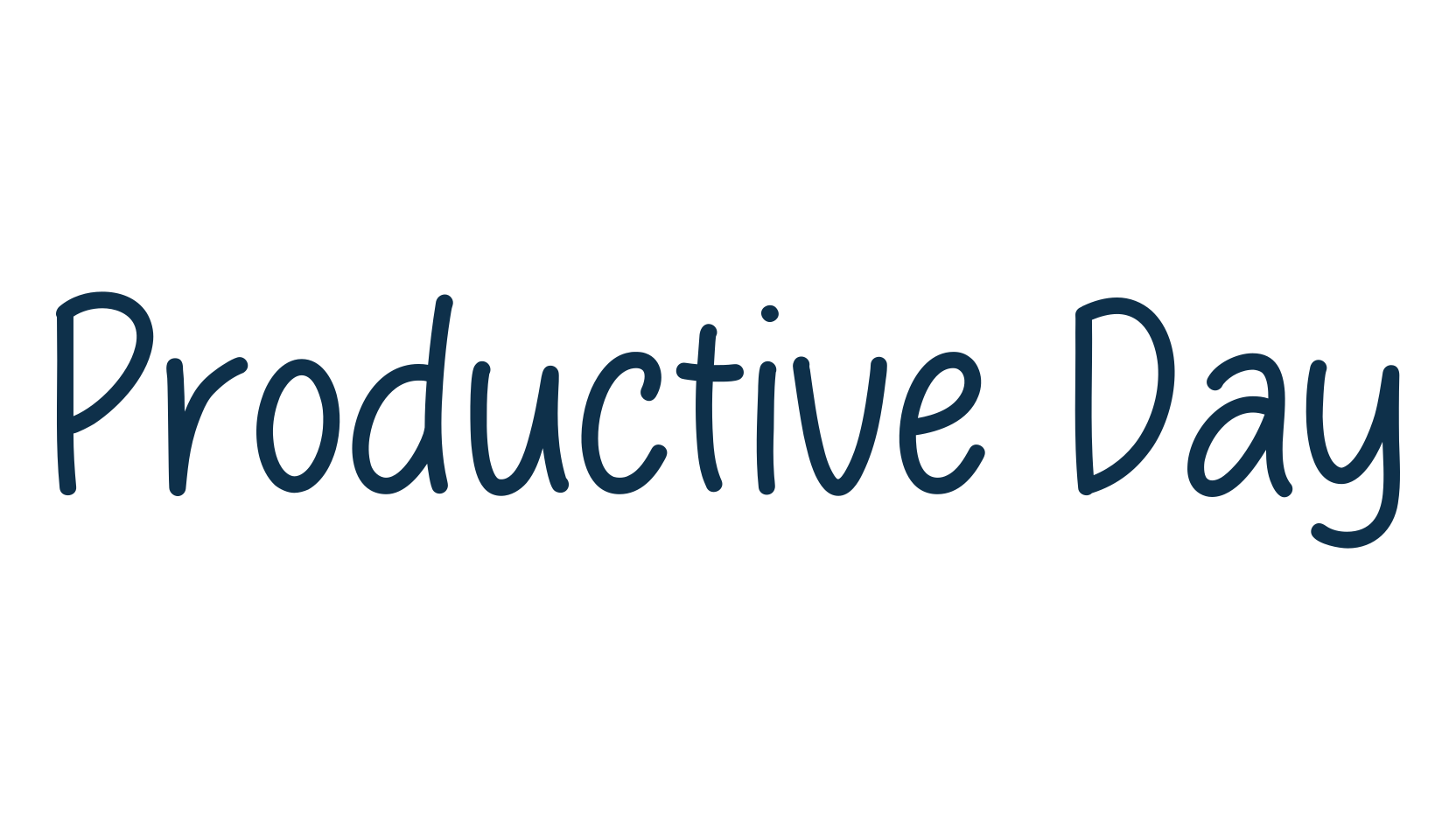 Productive Day, handwriting font preview