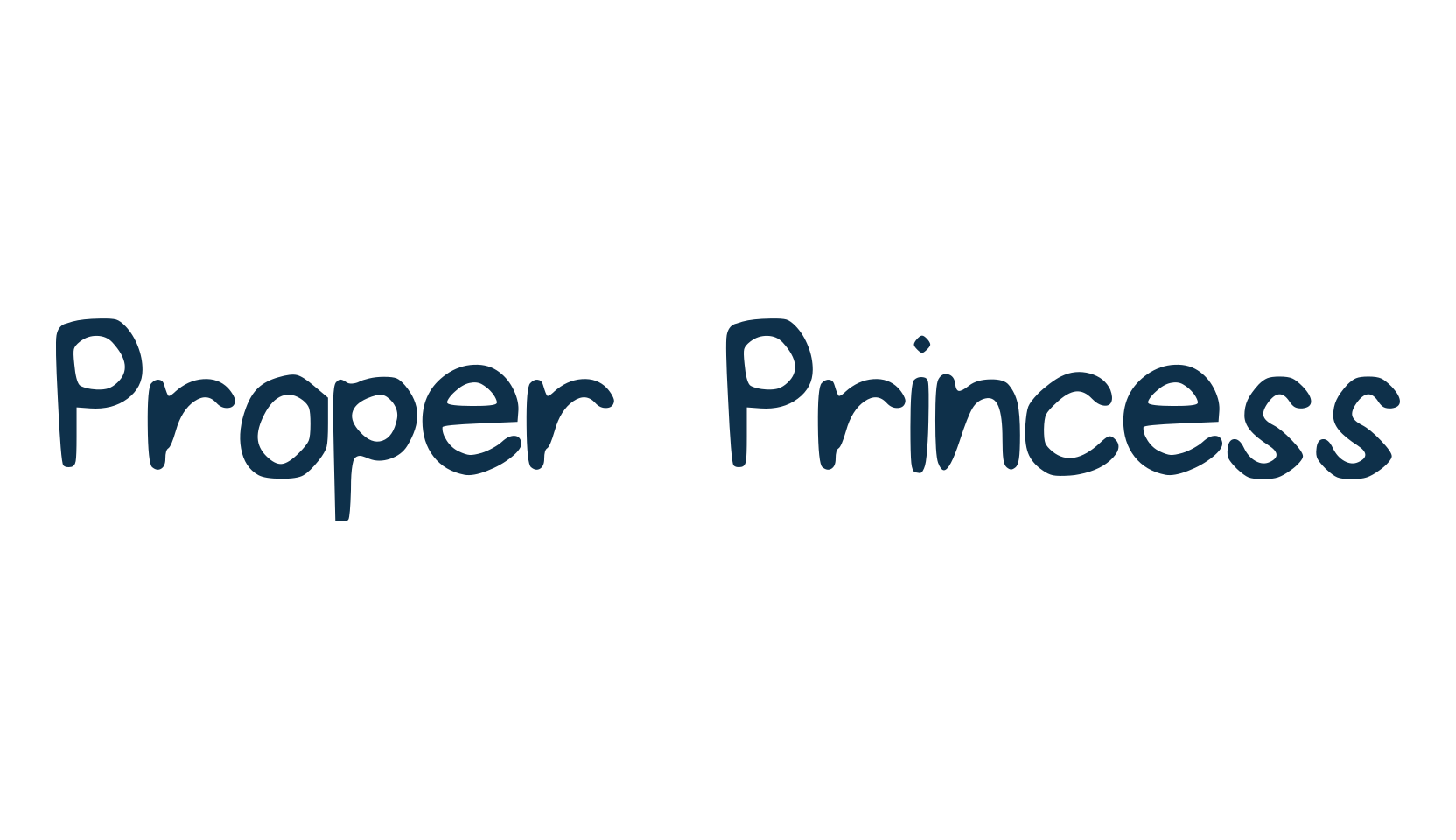 Proper Princess, handwriting font preview