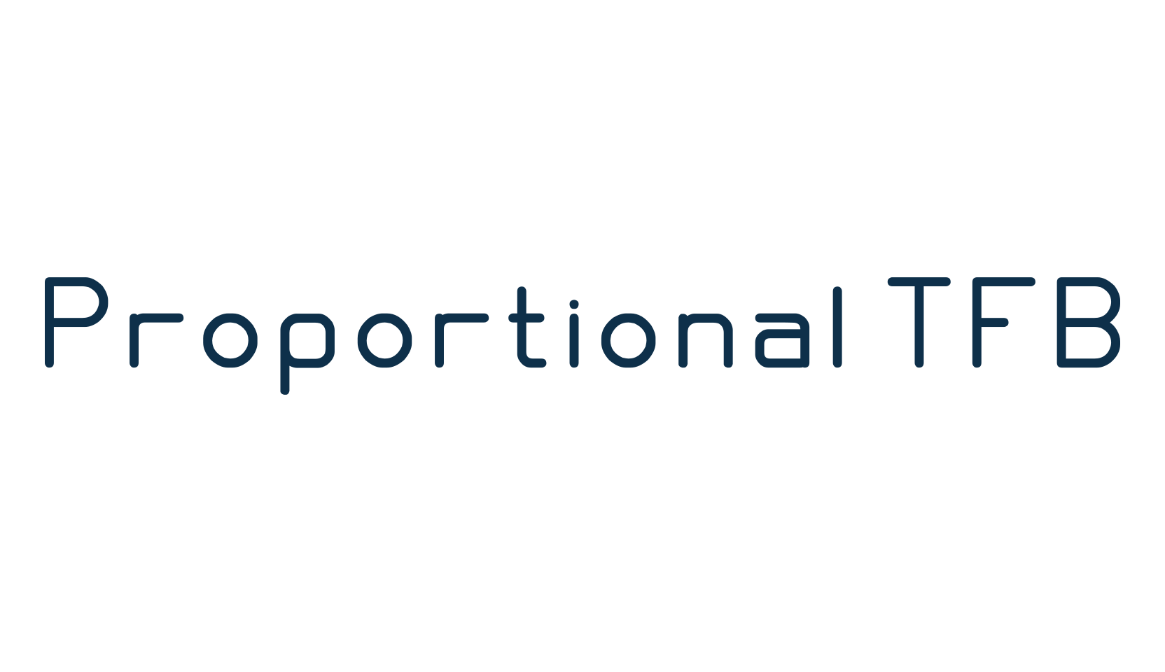 Proportional TFB, sans serif font preview