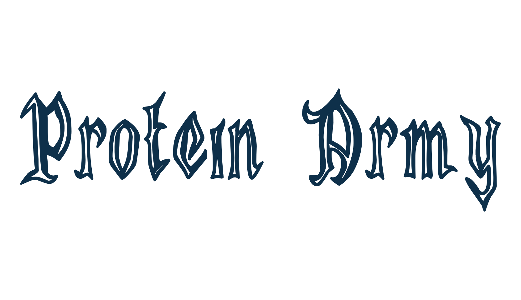 Protein Army, modern font preview