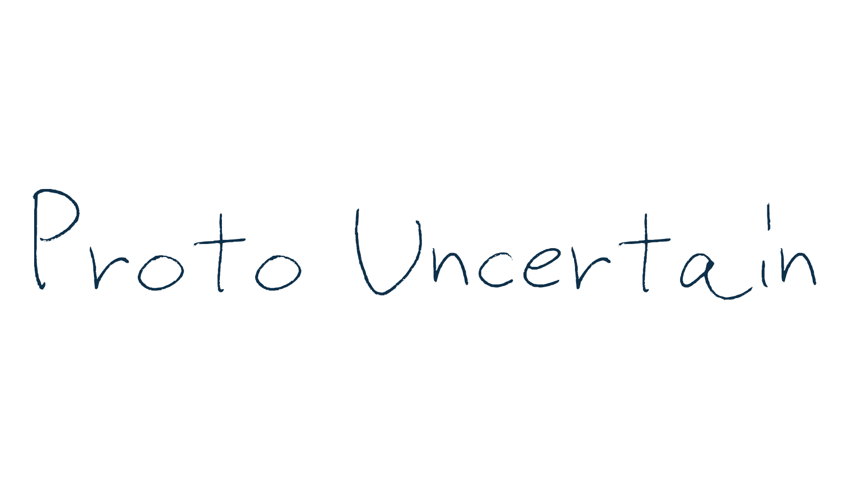 Proto Uncertain, script handwritten fancy decorative calligraphy font preview