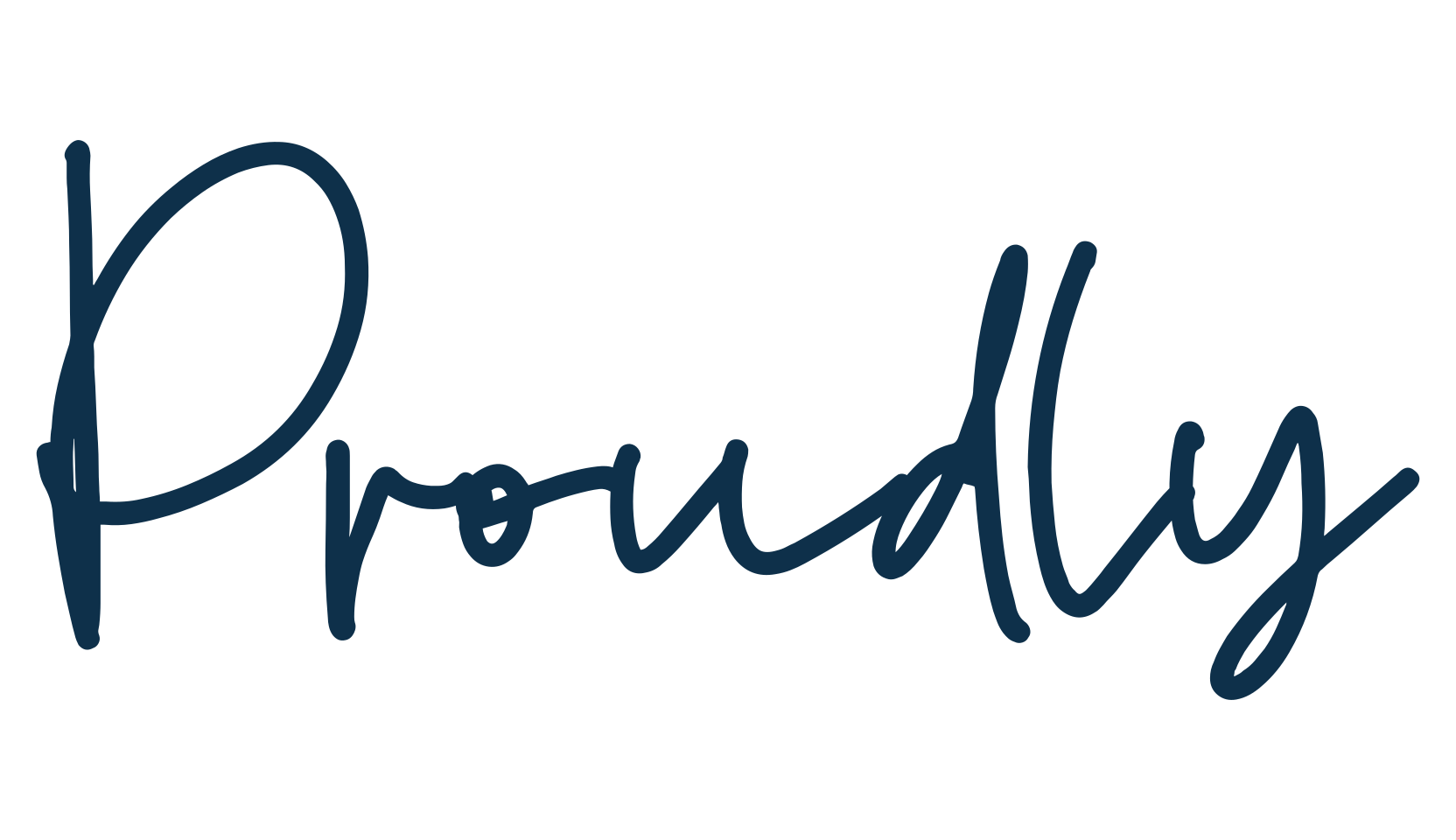 Proudly, handwriting font preview