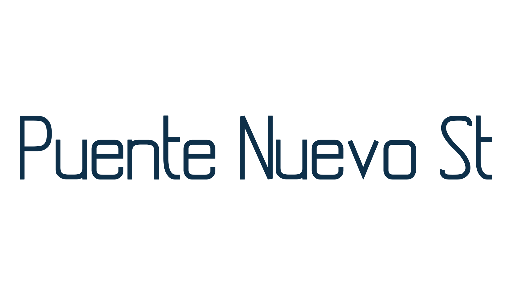 Puente Nuevo St, basic sans serif font preview