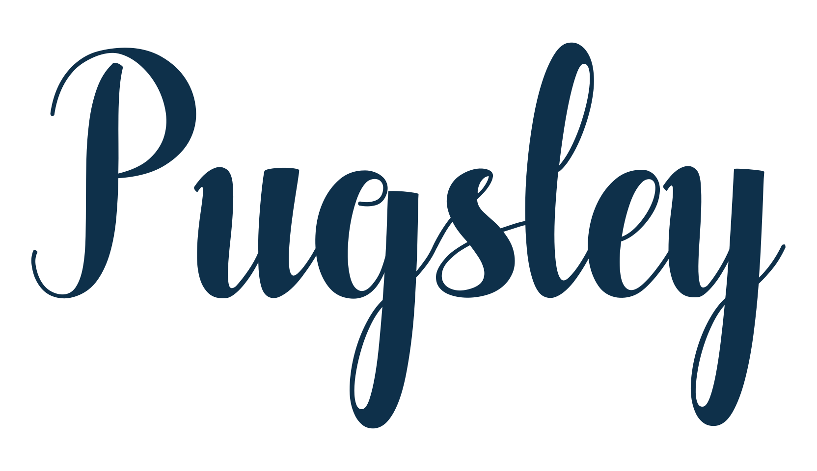 Pugsley, script calligraphy fancy decorative font preview