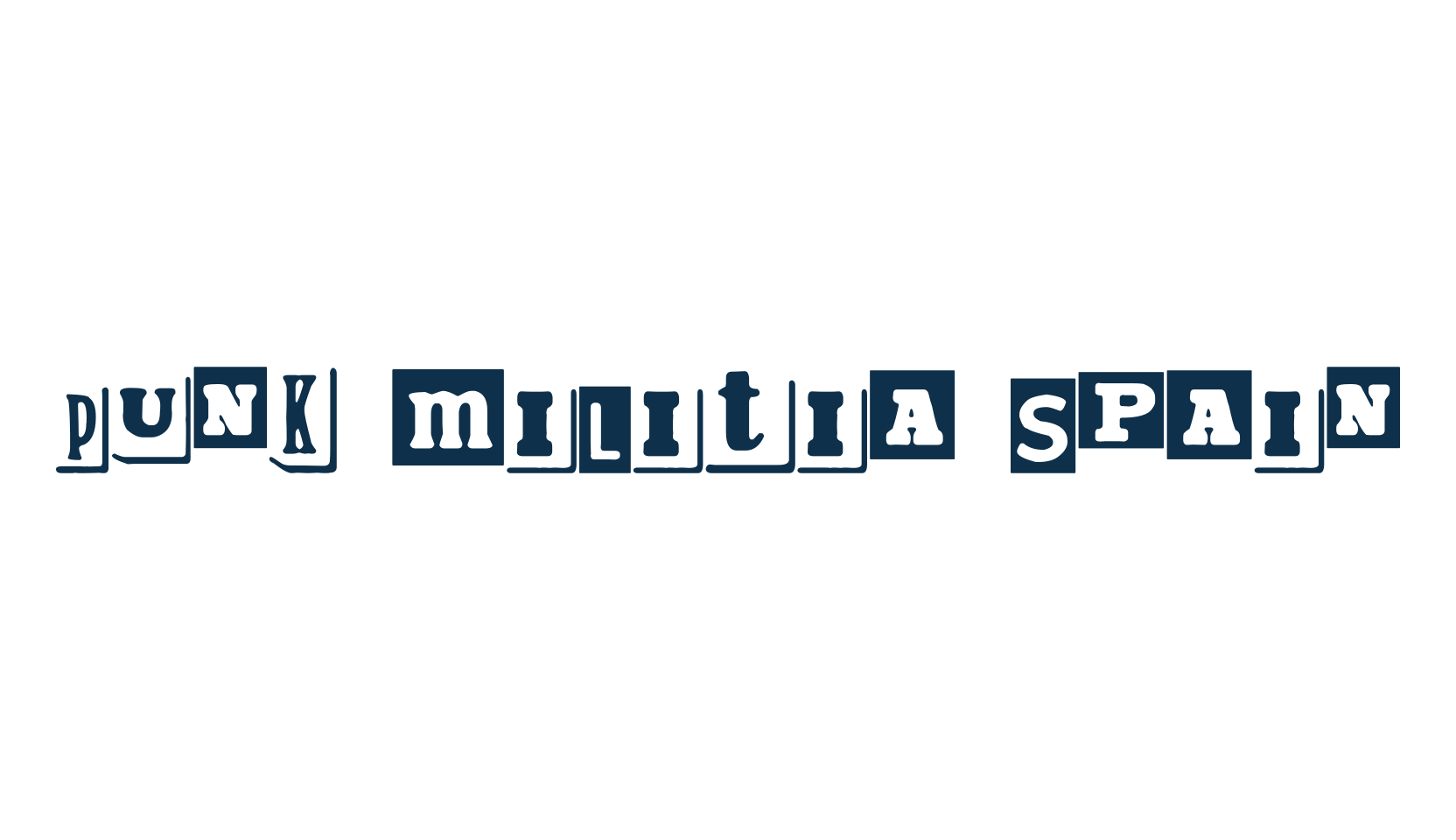 Punk Militia Spain, fancy distorted decorative font preview