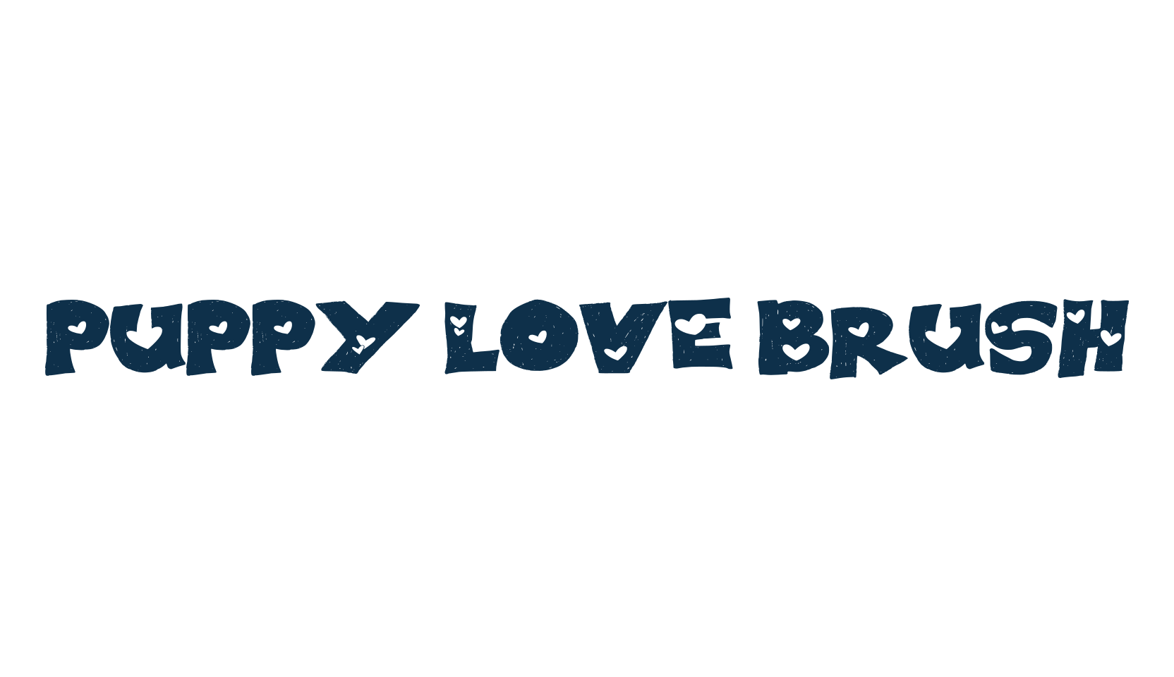 Puppy Love Brush, fancy decorative font preview