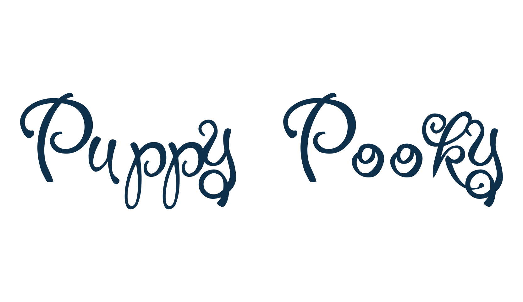 Puppy Pooky, fancy curly decorative font preview