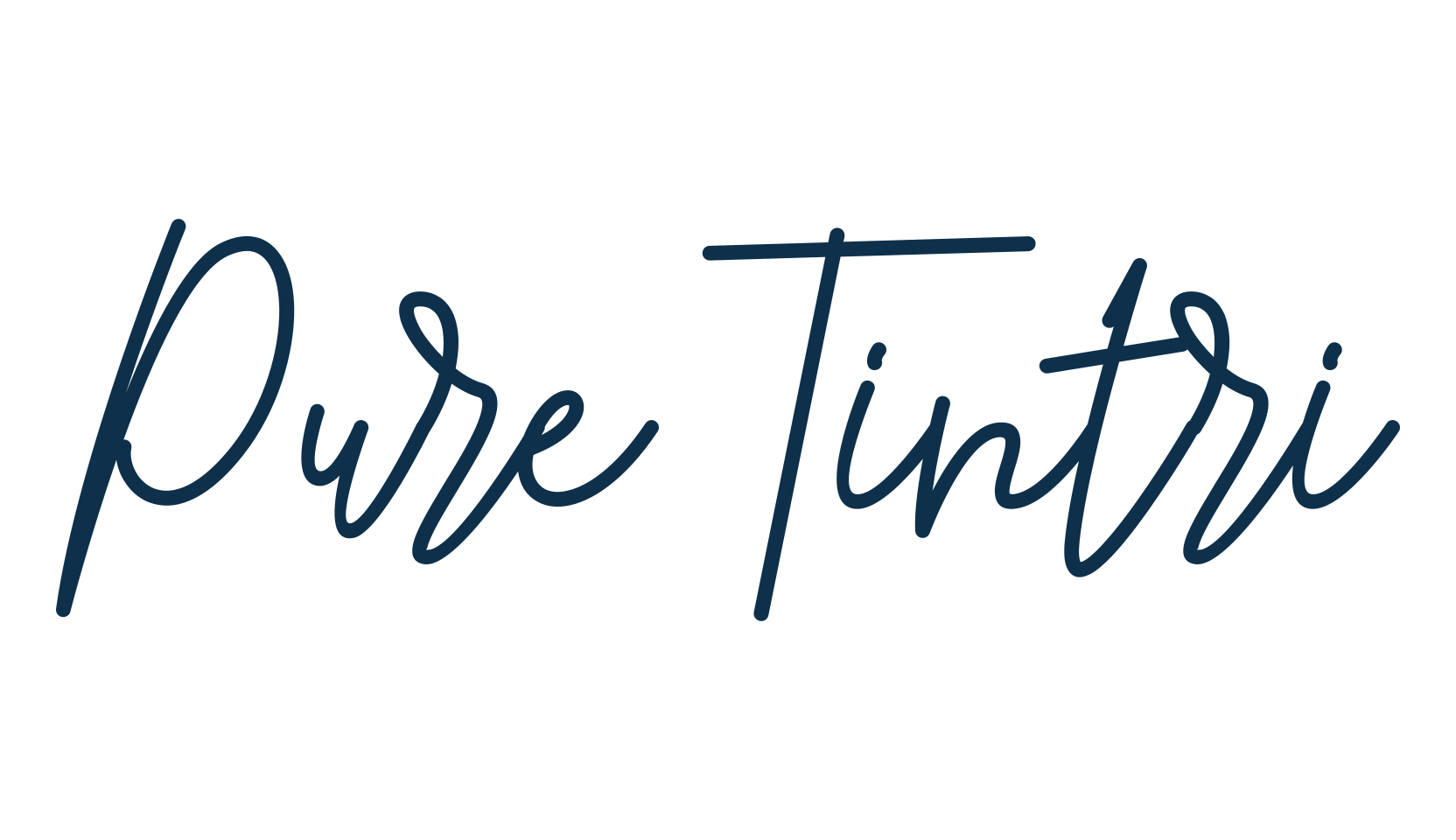 Pure Tintri, handwriting font preview